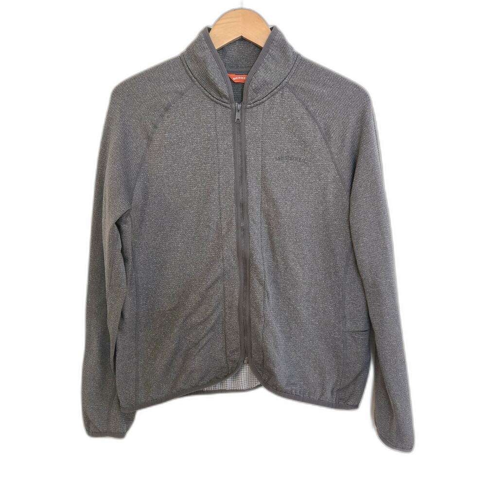 Merrell Grey Full Zip Performance Fleece Tech Jacket Size M